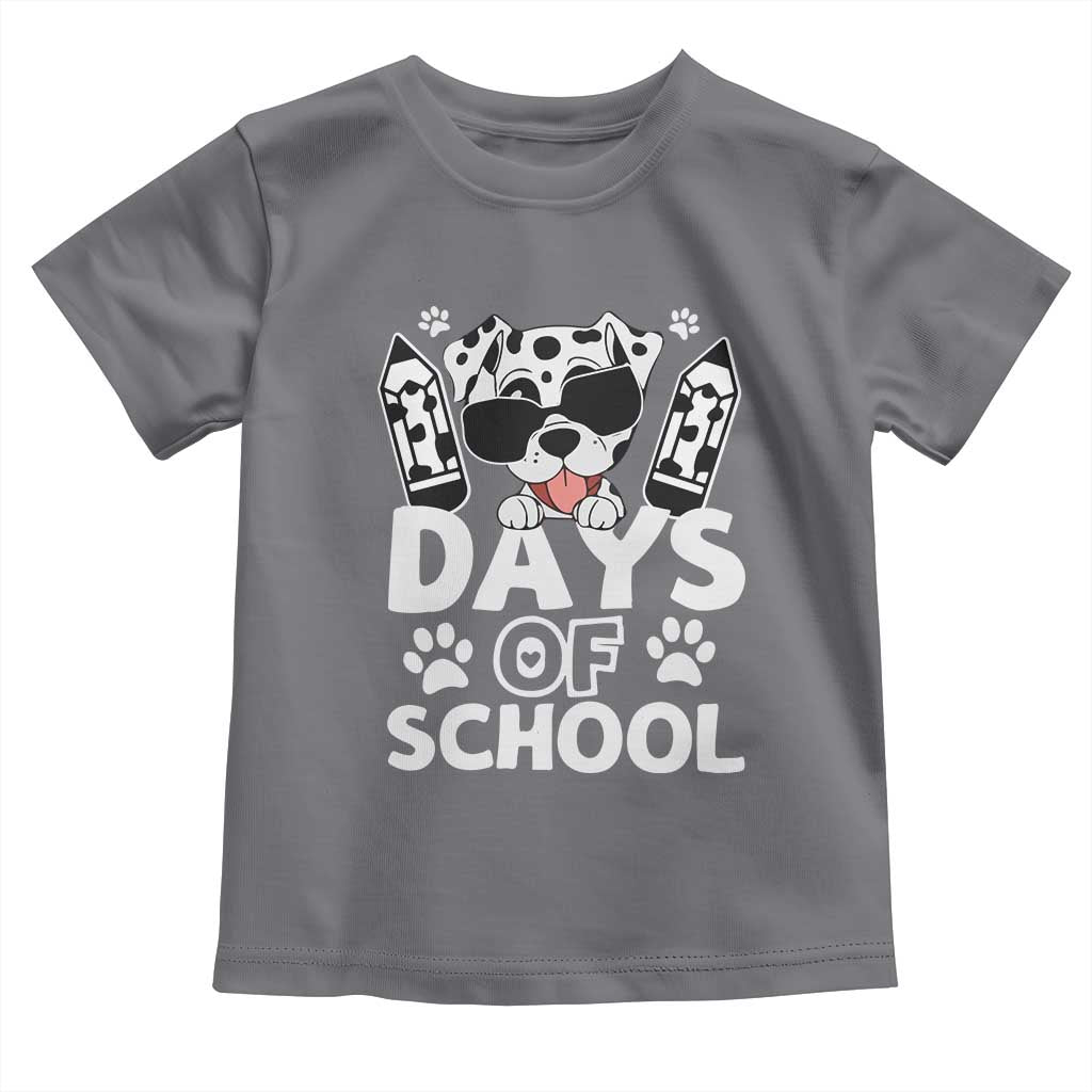 Funny 101 Days Of School Dalmatian Dog Toddler T Shirt 100th Day Of School
