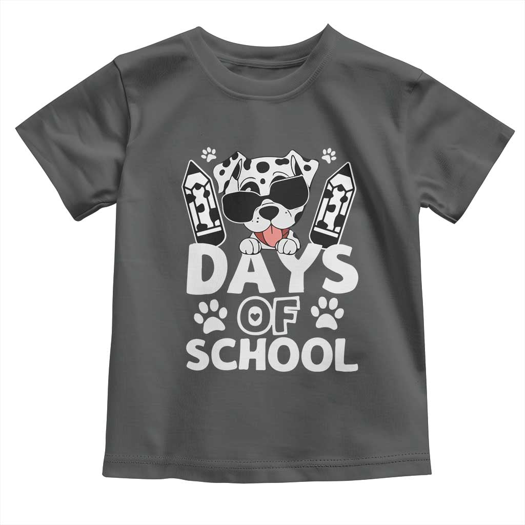 Funny 101 Days Of School Dalmatian Dog Toddler T Shirt 100th Day Of School