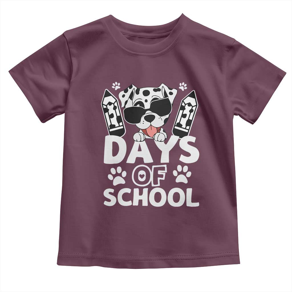 Funny 101 Days Of School Dalmatian Dog Toddler T Shirt 100th Day Of School