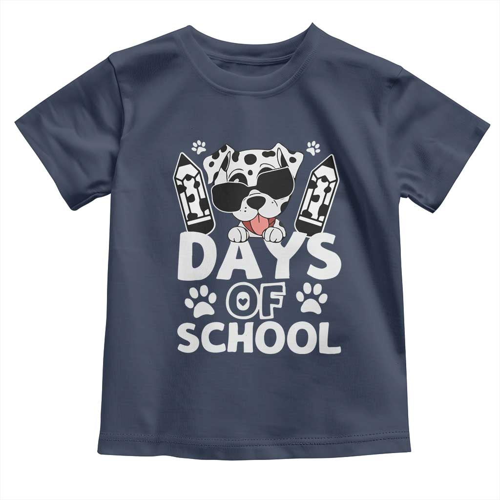 Funny 101 Days Of School Dalmatian Dog Toddler T Shirt 100th Day Of School