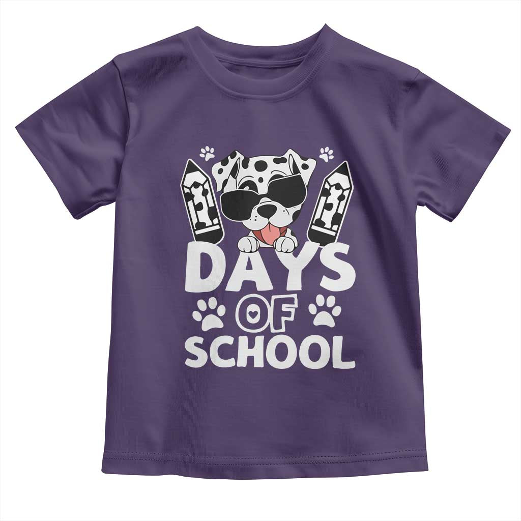 Funny 101 Days Of School Dalmatian Dog Toddler T Shirt 100th Day Of School