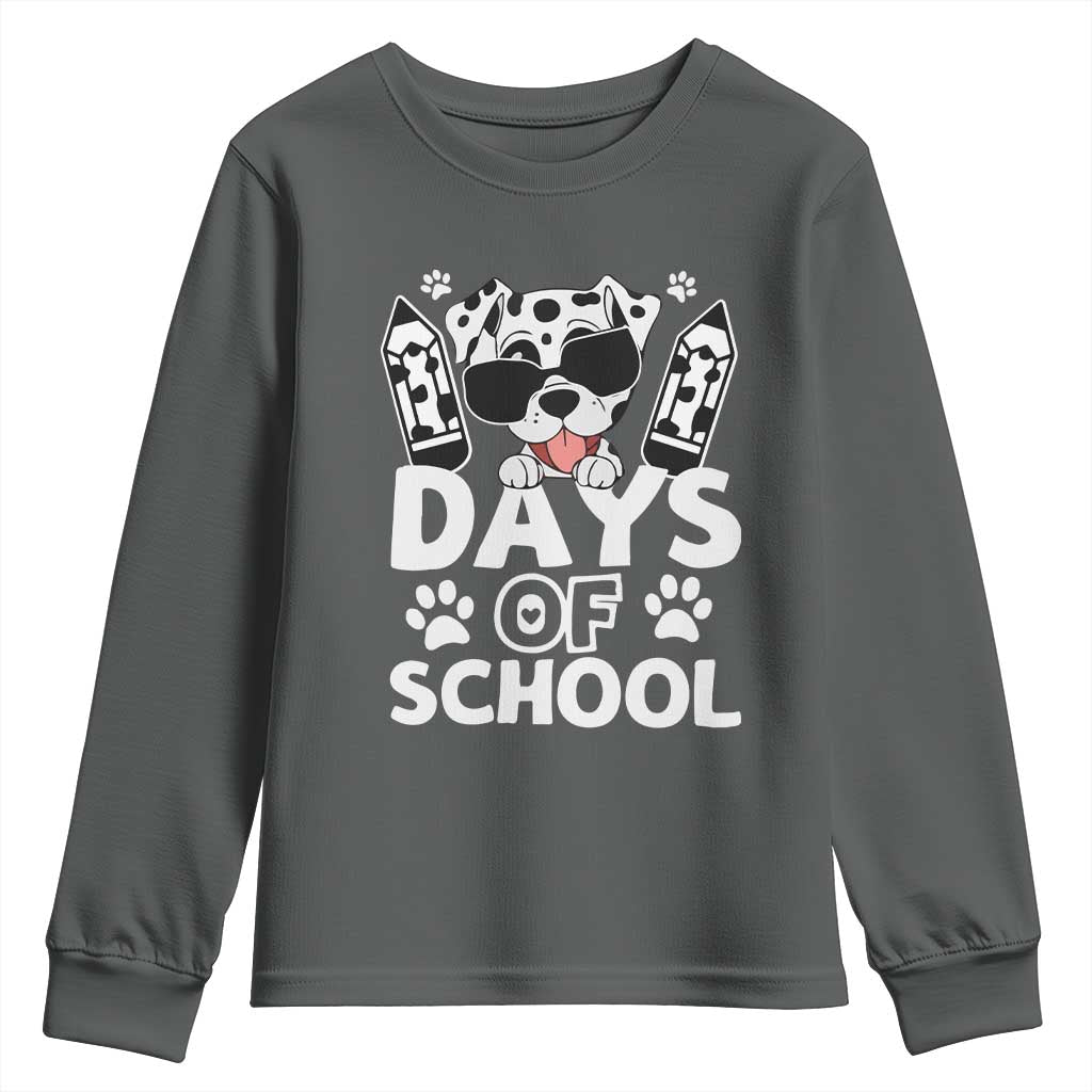 Funny 101 Days Of School Dalmatian Dog Youth Sweatshirt 100th Day Of School