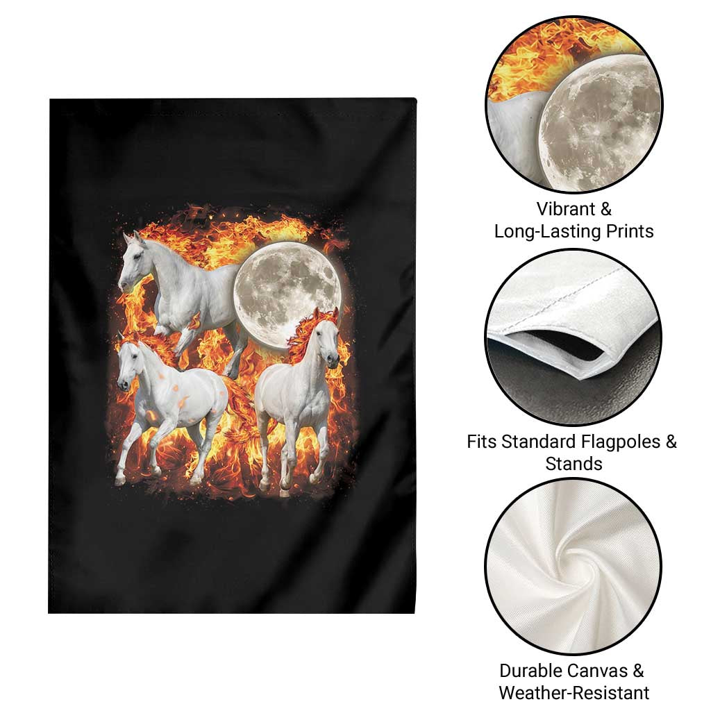 3 Fire Horses Moon Equestrian Garden Flag Year Of The Fire Horse Joke