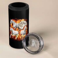 3 Fire Horses Moon Equestrian 4 in 1 Can Cooler Tumbler Year Of The Fire Horse Joke