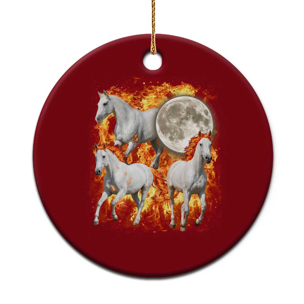 3 Fire Horses Moon Equestrian Ceramic Ornament Year Of The Fire Horse Joke