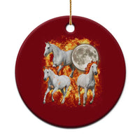 3 Fire Horses Moon Equestrian Ceramic Ornament Year Of The Fire Horse Joke