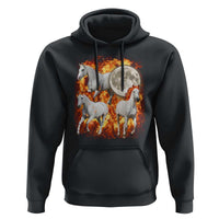 3 Fire Horses Moon Equestrian Hoodie Year Of The Fire Horse Joke