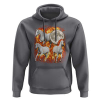 3 Fire Horses Moon Equestrian Hoodie Year Of The Fire Horse Joke