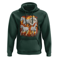 3 Fire Horses Moon Equestrian Hoodie Year Of The Fire Horse Joke