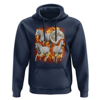 3 Fire Horses Moon Equestrian Hoodie Year Of The Fire Horse Joke