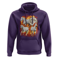 3 Fire Horses Moon Equestrian Hoodie Year Of The Fire Horse Joke