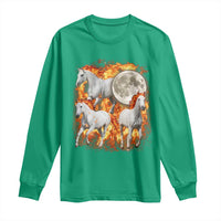 3 Fire Horses Moon Equestrian Long Sleeve Shirt Year Of The Fire Horse Joke