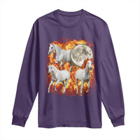 3 Fire Horses Moon Equestrian Long Sleeve Shirt Year Of The Fire Horse Joke