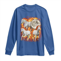 3 Fire Horses Moon Equestrian Long Sleeve Shirt Year Of The Fire Horse Joke