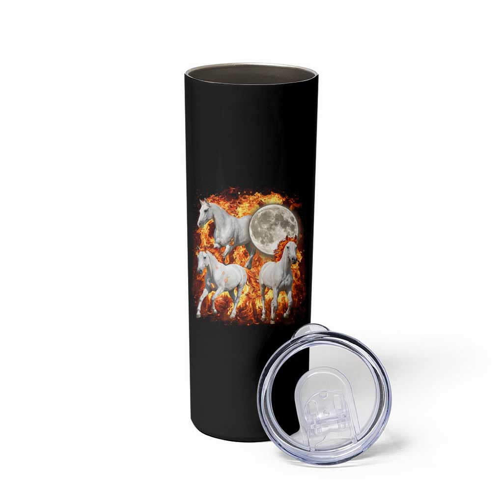 3 Fire Horses Moon Equestrian Skinny Tumbler Year Of The Fire Horse Joke
