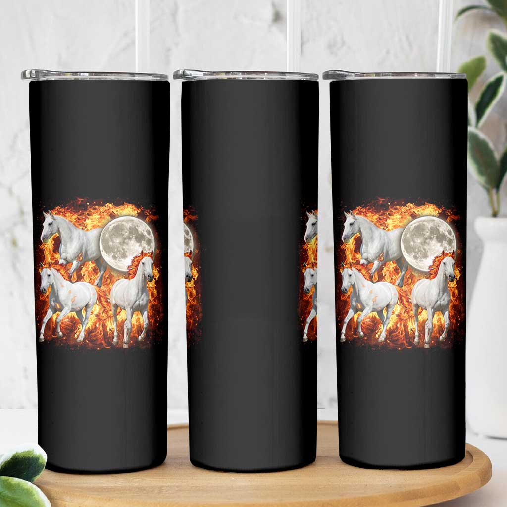 3 Fire Horses Moon Equestrian Skinny Tumbler Year Of The Fire Horse Joke