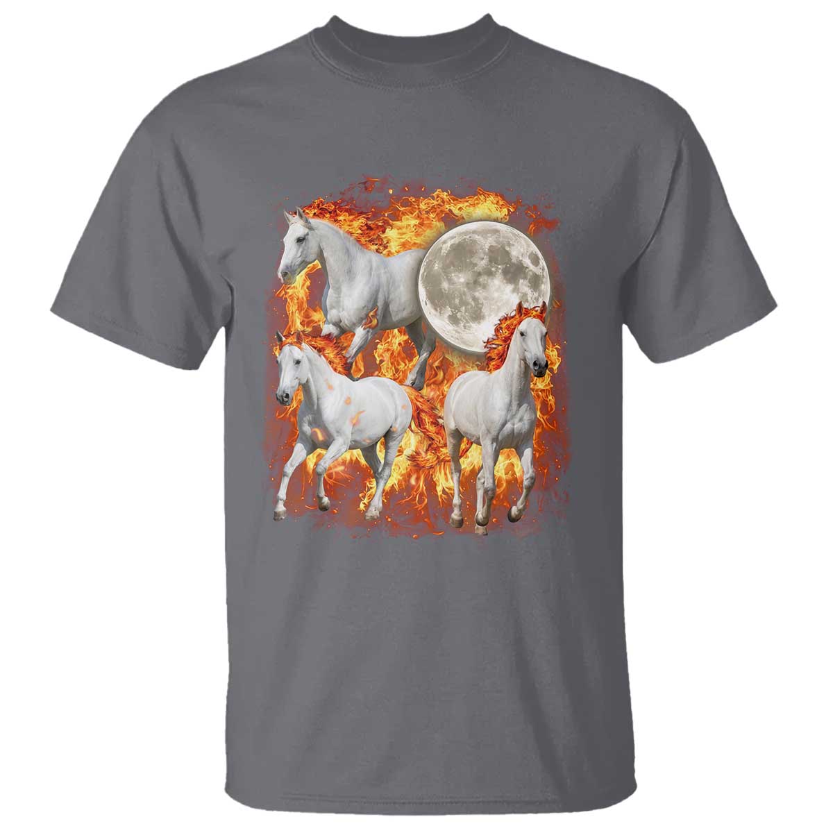 3 Fire Horses Moon Equestrian T Shirt Year Of The Fire Horse Joke
