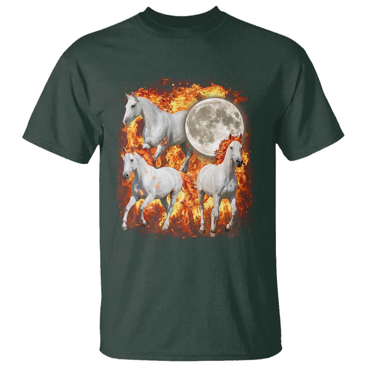 3 Fire Horses Moon Equestrian T Shirt Year Of The Fire Horse Joke