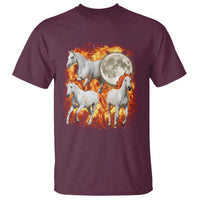 3 Fire Horses Moon Equestrian T Shirt Year Of The Fire Horse Joke