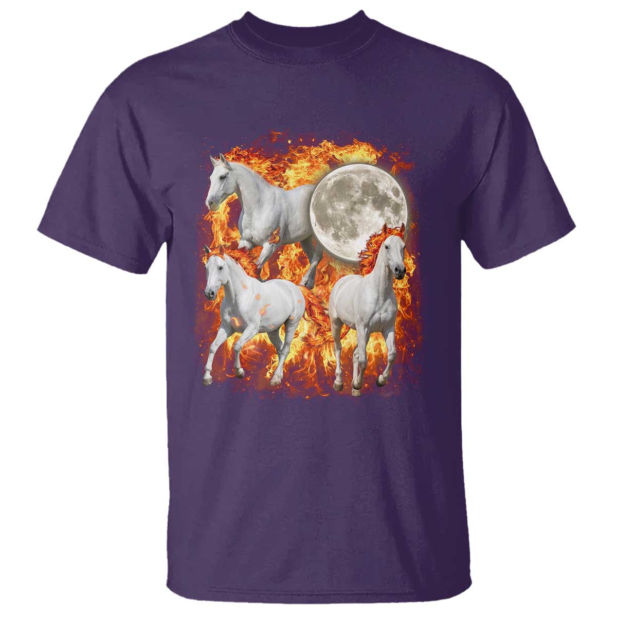 3 Fire Horses Moon Equestrian T Shirt Year Of The Fire Horse Joke