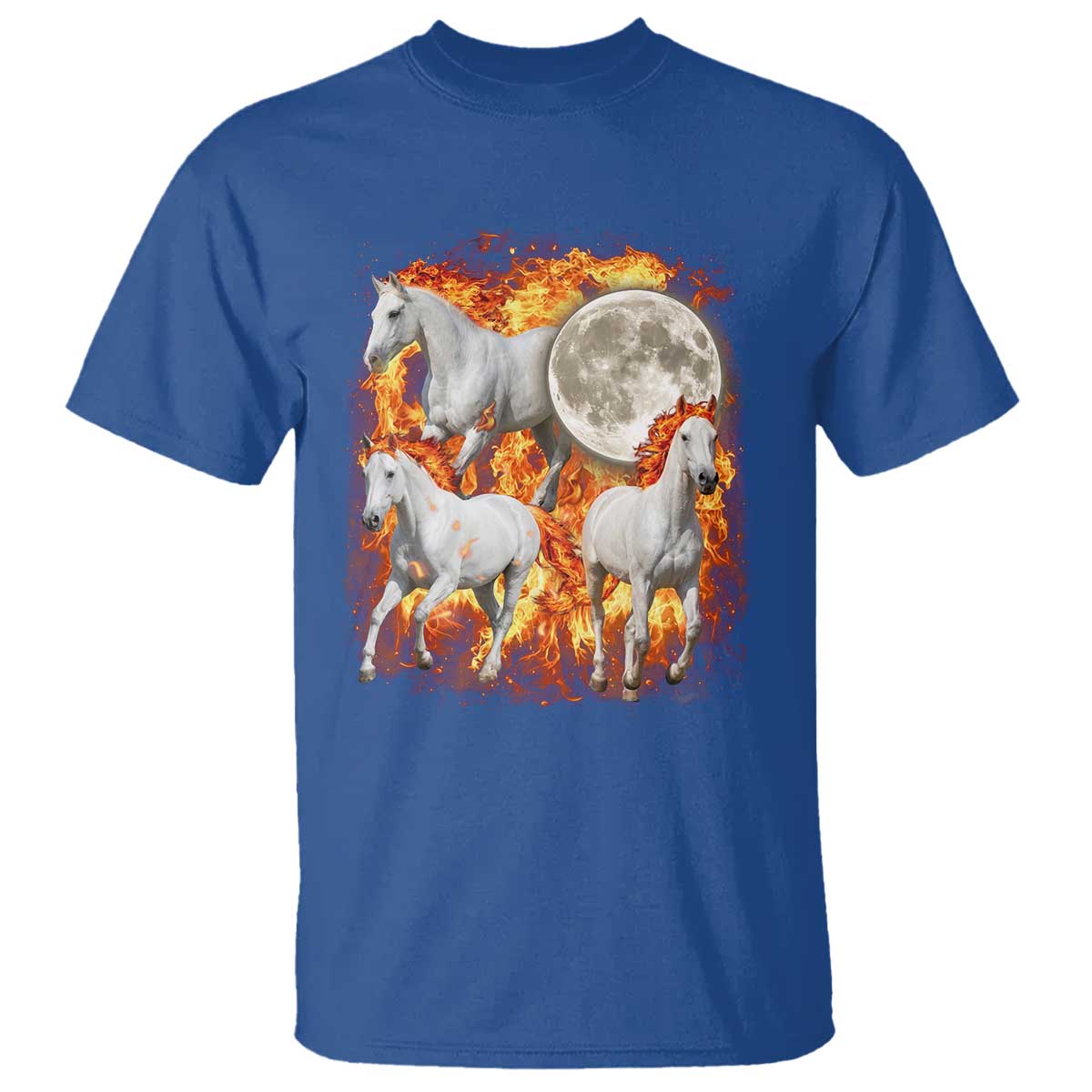 3 Fire Horses Moon Equestrian T Shirt Year Of The Fire Horse Joke