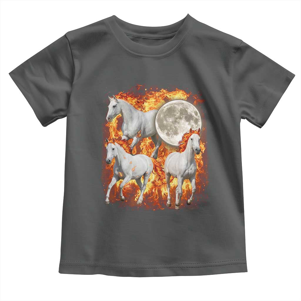 3 Fire Horses Moon Equestrian Toddler T Shirt Year Of The Fire Horse Joke