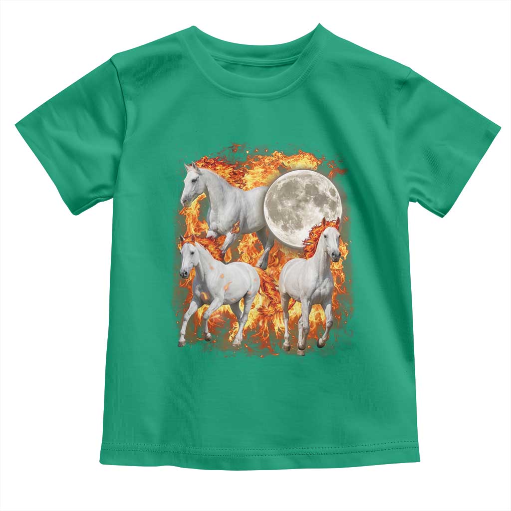 3 Fire Horses Moon Equestrian Toddler T Shirt Year Of The Fire Horse Joke