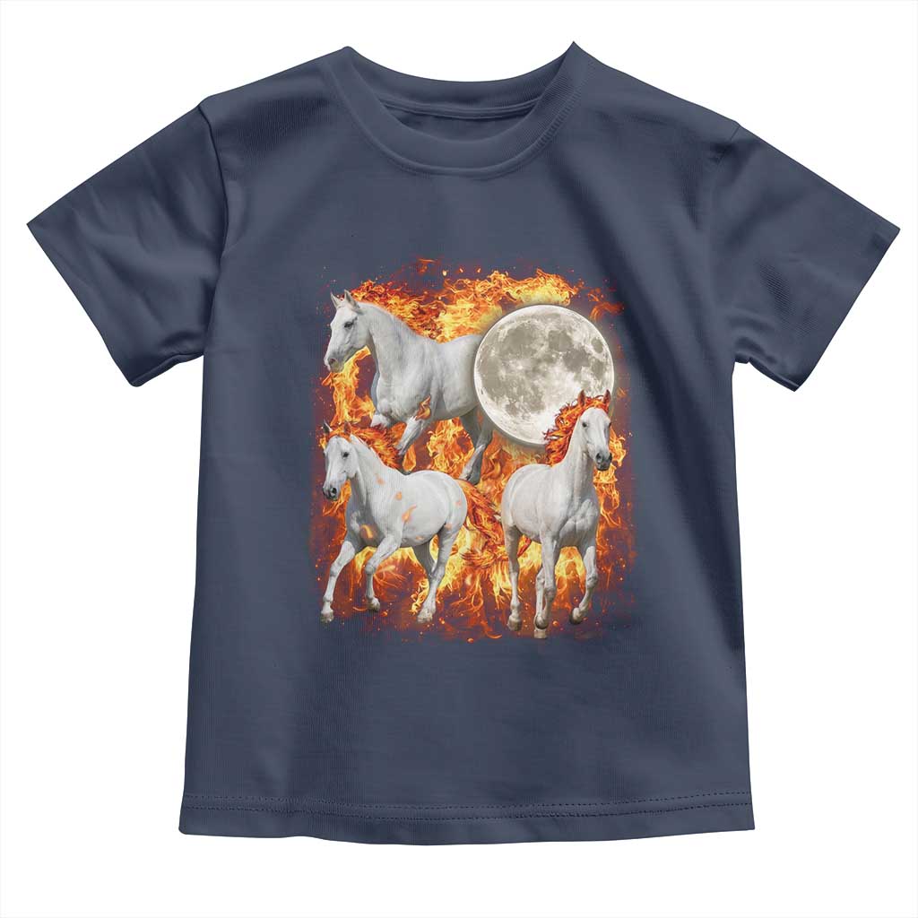 3 Fire Horses Moon Equestrian Toddler T Shirt Year Of The Fire Horse Joke