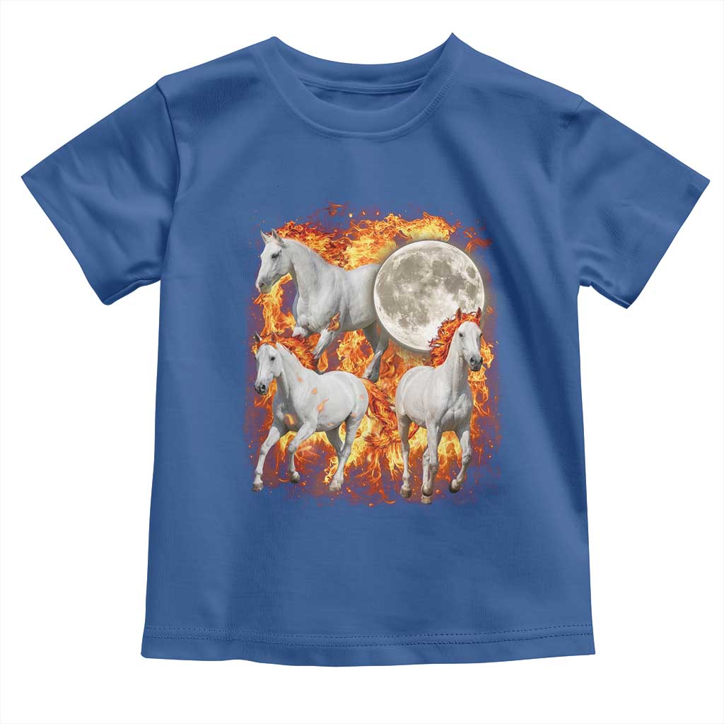 3 Fire Horses Moon Equestrian Toddler T Shirt Year Of The Fire Horse Joke