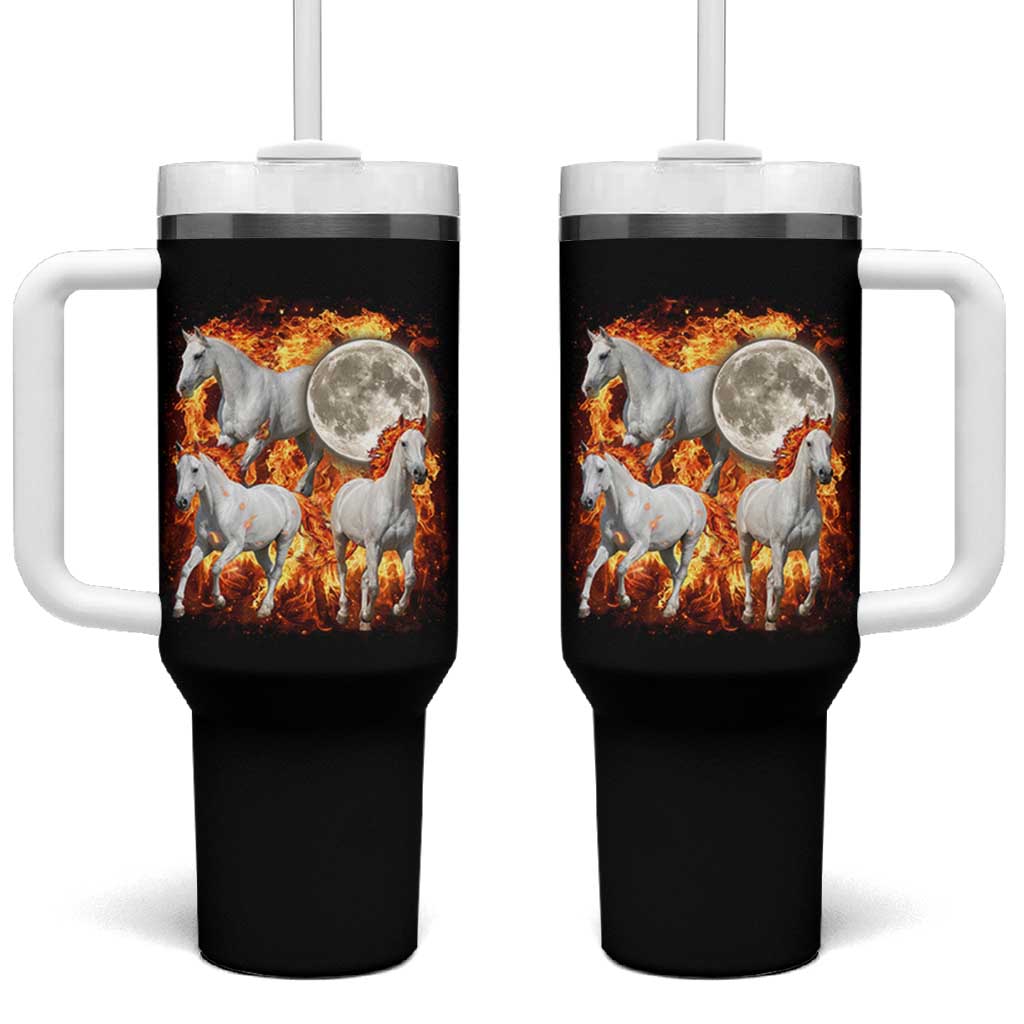 3 Fire Horses Moon Equestrian Tumbler With Handle Year Of The Fire Horse Joke