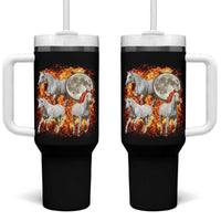 3 Fire Horses Moon Equestrian Tumbler With Handle Year Of The Fire Horse Joke