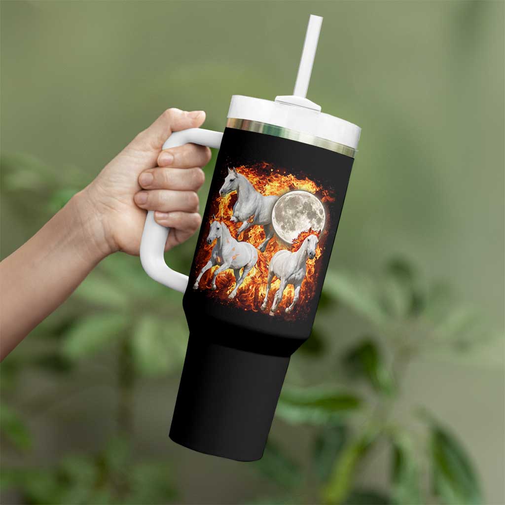 3 Fire Horses Moon Equestrian Tumbler With Handle Year Of The Fire Horse Joke