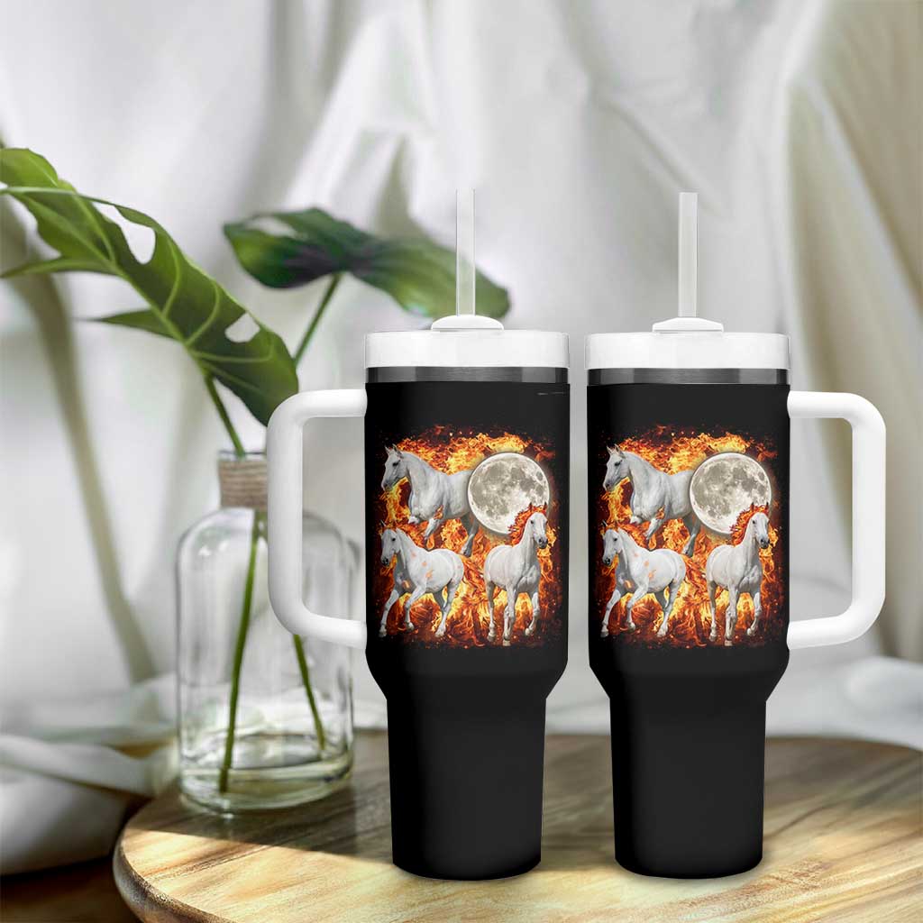 3 Fire Horses Moon Equestrian Tumbler With Handle Year Of The Fire Horse Joke