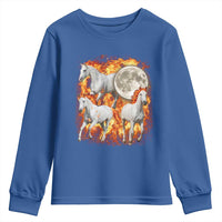 3 Fire Horses Moon Equestrian Youth Sweatshirt Year Of The Fire Horse Joke