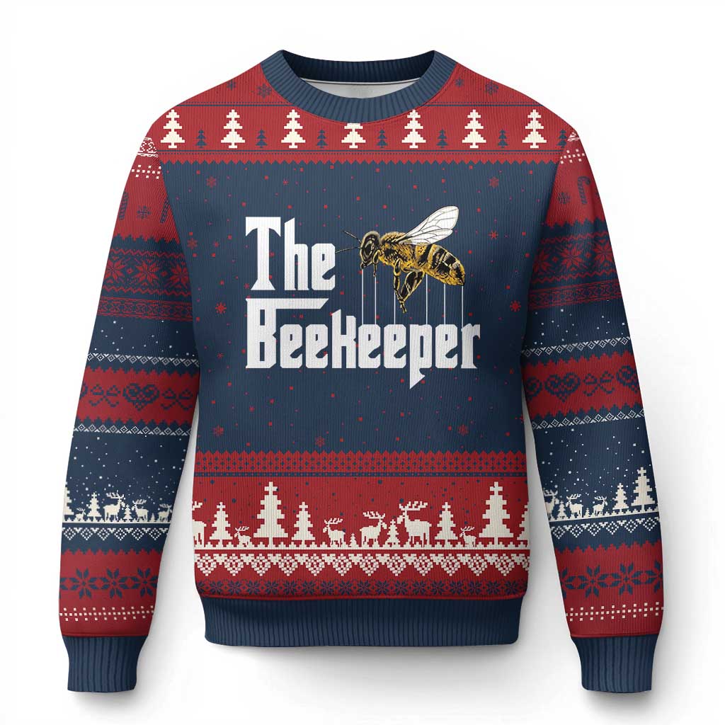 The Beekeeper Ugly Christmas Sweater Funny Keeping Apiary Beekeeping Gift