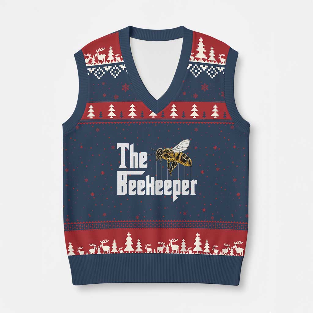 The Beekeeper V-Neck Knit Sweater Vest Funny Keeping Apiary Beekeeping Gift