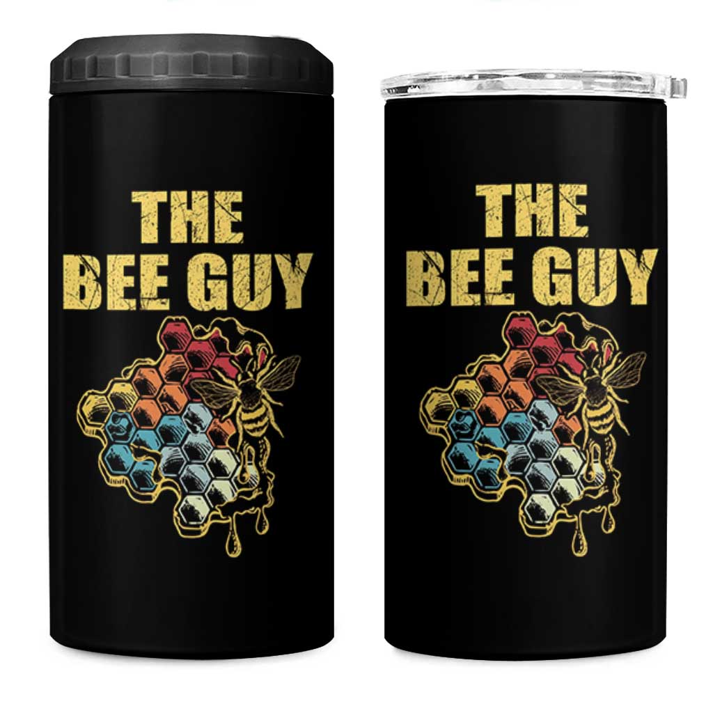 Funny Beekeeper 4 in 1 Can Cooler Tumbler The Bee Guy Insect Animal Lover