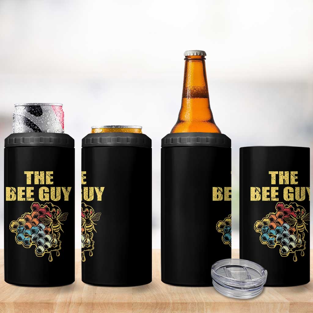 Funny Beekeeper 4 in 1 Can Cooler Tumbler The Bee Guy Insect Animal Lover