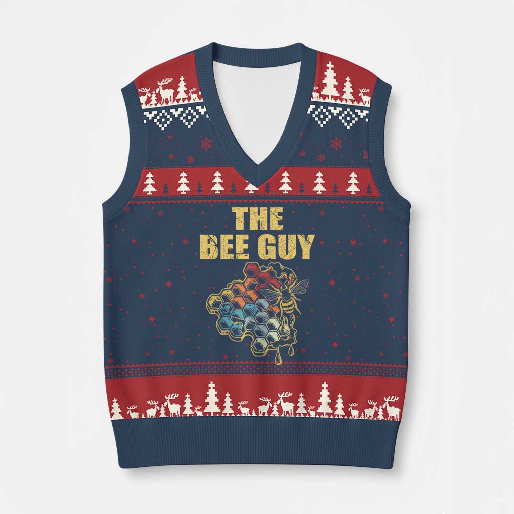 Funny Beekeeper V-Neck Knit Sweater Vest The Bee Guy Insect Animal Lover