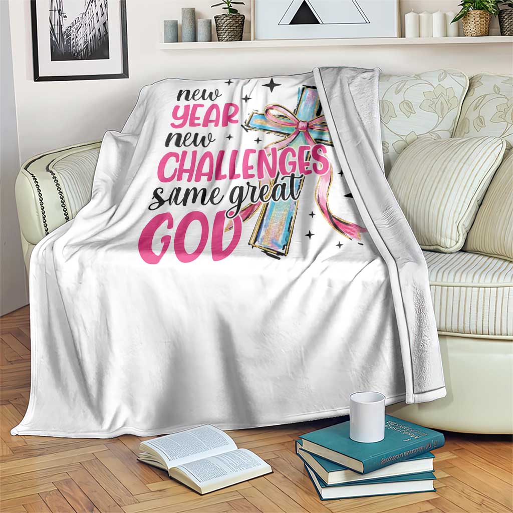 New Year New Challenges Same Great God Throw Blanket Christian New Year Eve - Wonder Print Shop
