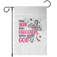 New Year New Challenges Same Great God Garden Flag Christian New Year Eve - Wonder Print Shop