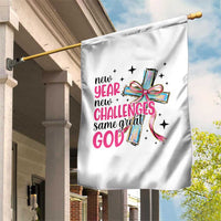 New Year New Challenges Same Great God Garden Flag Christian New Year Eve - Wonder Print Shop