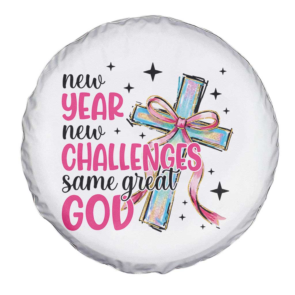 New Year New Challenges Same Great God Spare Tire Cover Christian New Year Eve - Wonder Print Shop