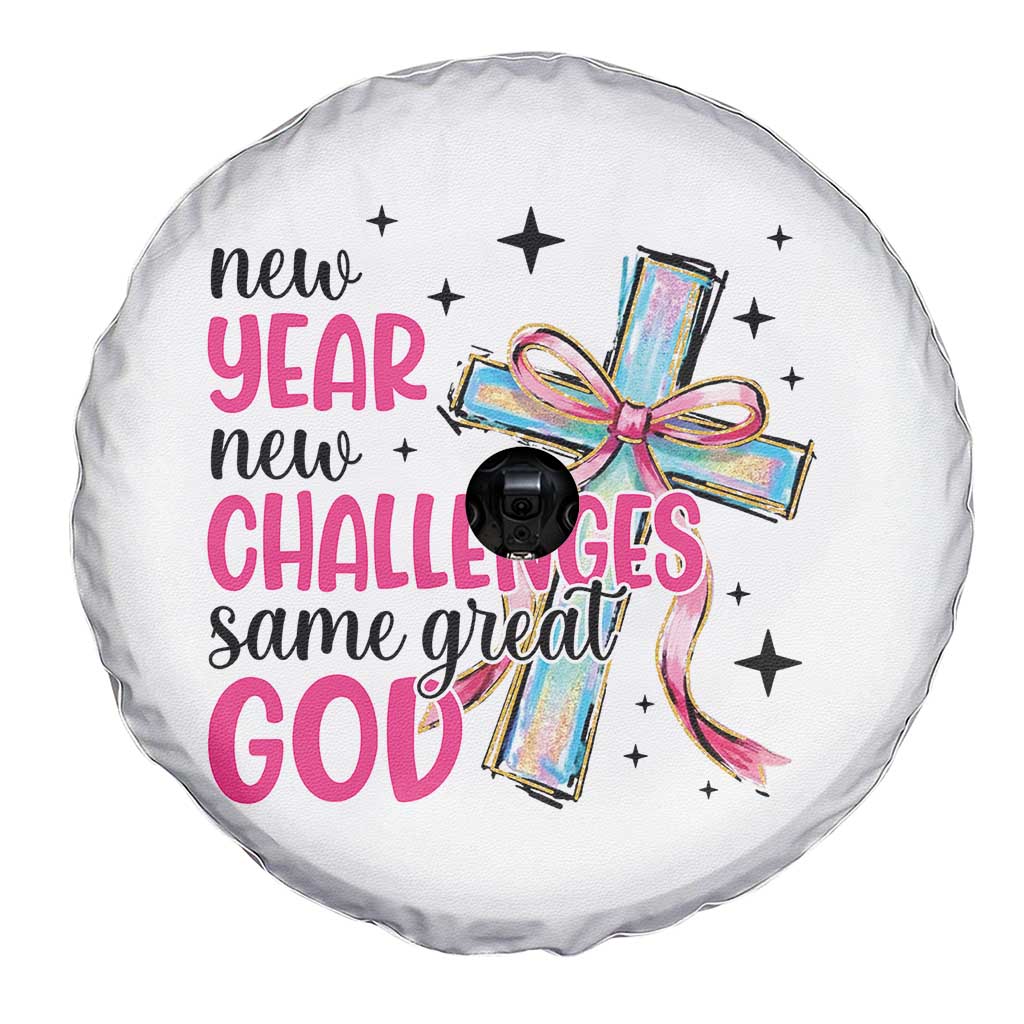 New Year New Challenges Same Great God Spare Tire Cover Christian New Year Eve - Wonder Print Shop