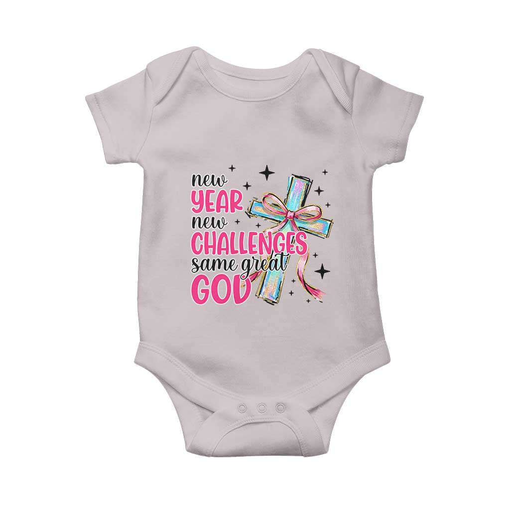 New Year New Challenges Same Great God Baby Onesie Christian New Year Eve - Wonder Print Shop
