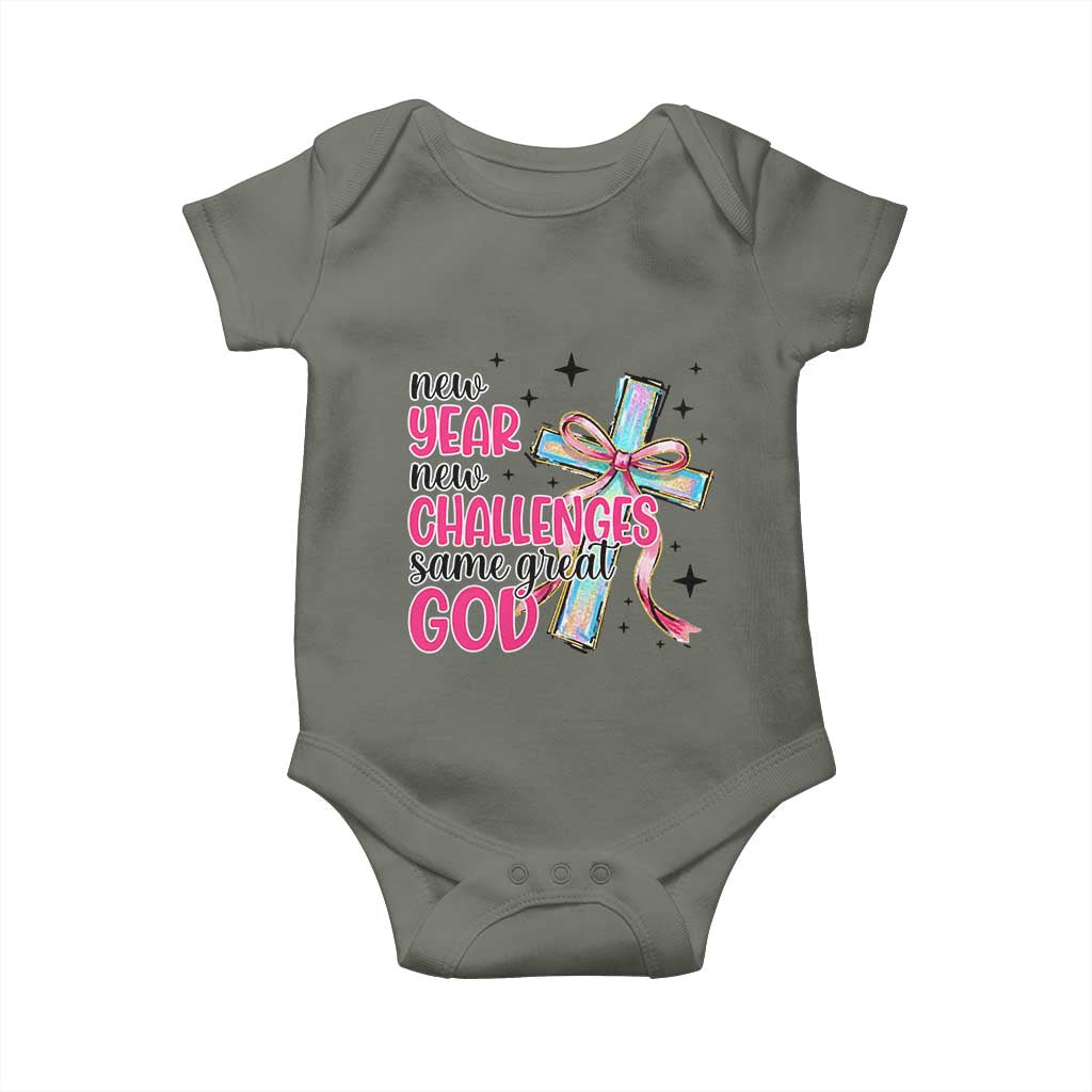 New Year New Challenges Same Great God Baby Onesie Christian New Year Eve - Wonder Print Shop