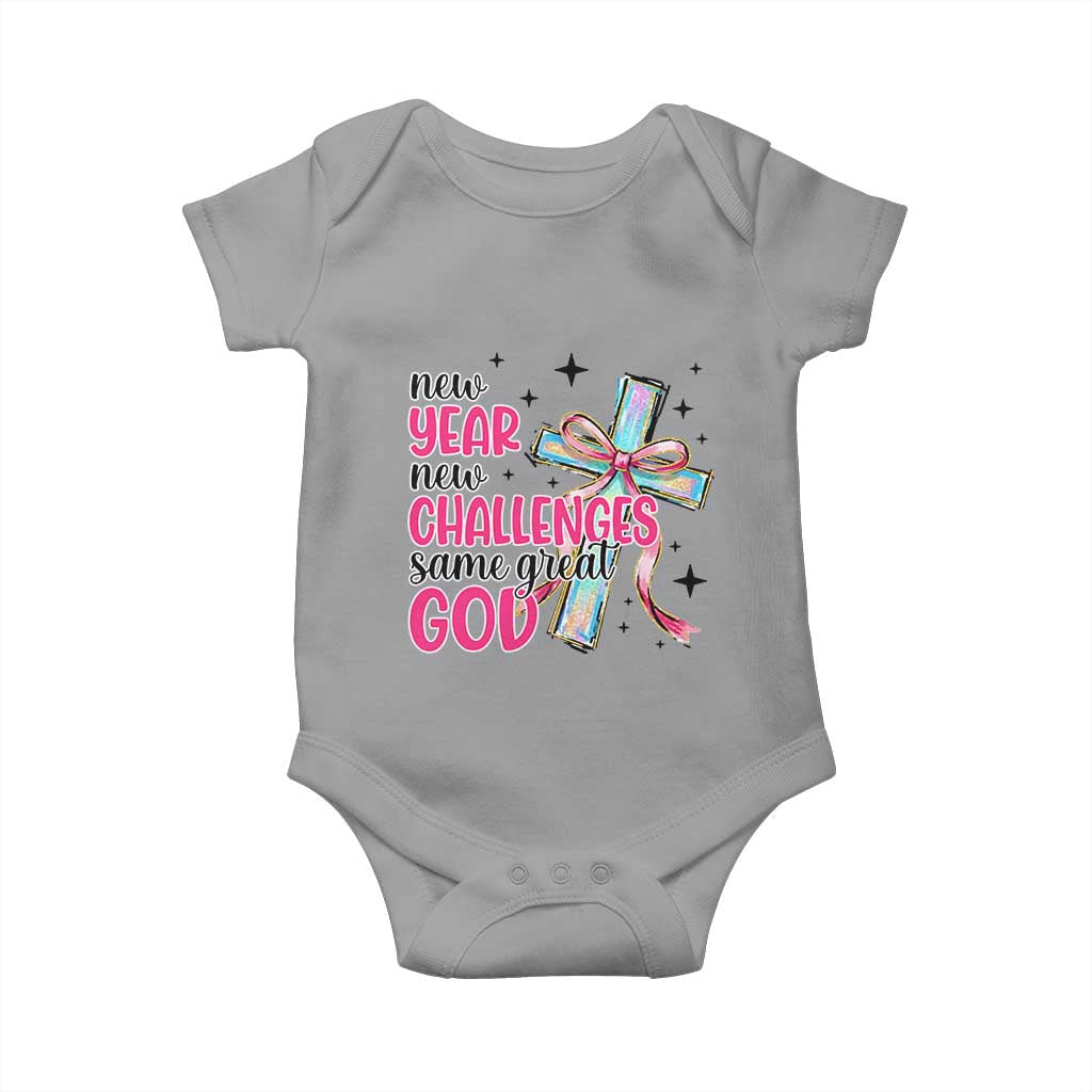 New Year New Challenges Same Great God Baby Onesie Christian New Year Eve - Wonder Print Shop
