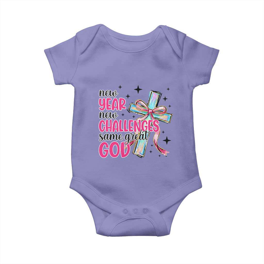 New Year New Challenges Same Great God Baby Onesie Christian New Year Eve - Wonder Print Shop