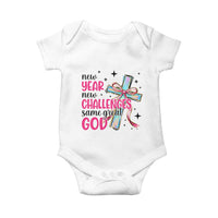 New Year New Challenges Same Great God Baby Onesie Christian New Year Eve - Wonder Print Shop