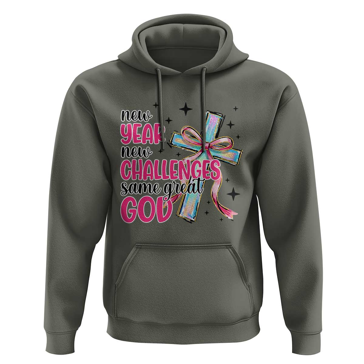 New Year New Challenges Same Great God Hoodie Christian New Year Eve - Wonder Print Shop